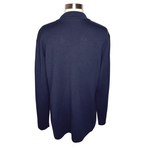 Kobi Halperin Navy Blue Beth Open Front Sweater Blazer - Size XL - Picture 3 of 5